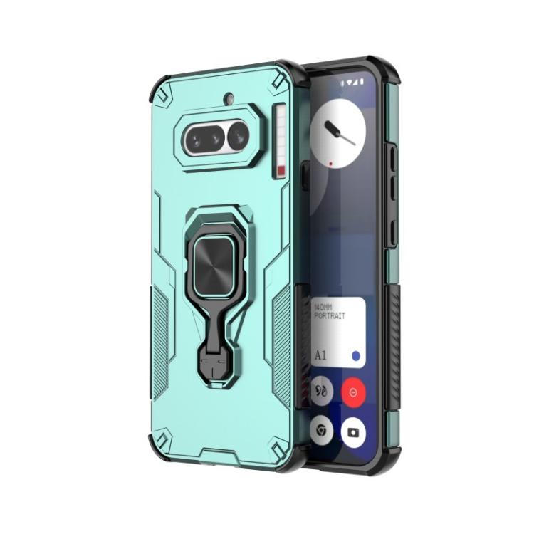For Nothing Phone 4a WANLONFENG Metal Kickstand Phone Case with Screen Protector