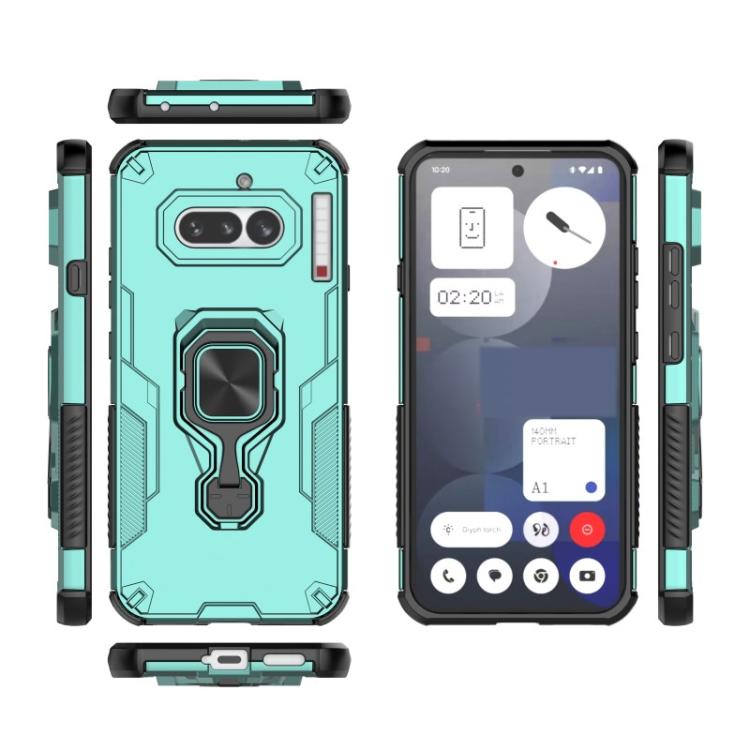 For Nothing Phone 4a WANLONFENG Metal Kickstand Phone Case with Screen Protector
