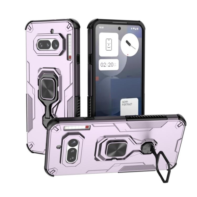 For Nothing Phone 4a WANLONFENG Metal Kickstand Phone Case with Screen Protector