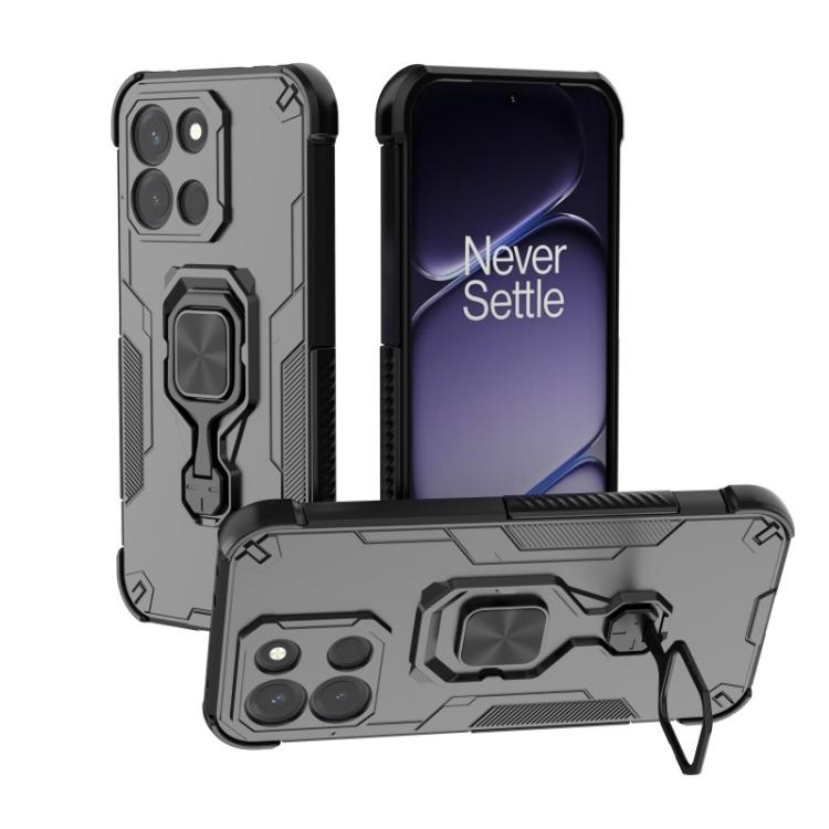 For OnePlus Turbo 6 5G WANLONFENG Metal Kickstand Phone Case with Screen Protector