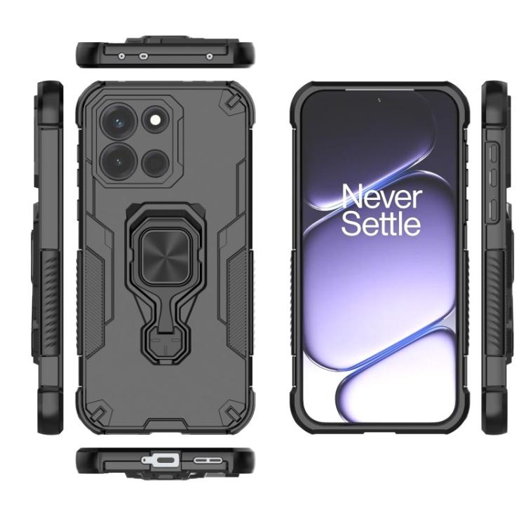 For OnePlus Turbo 6 5G WANLONFENG Metal Kickstand Phone Case with Screen Protector