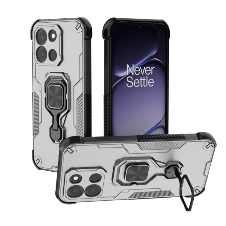 For OnePlus Turbo 6 5G WANLONFENG Metal Kickstand Phone Case with Screen Protector