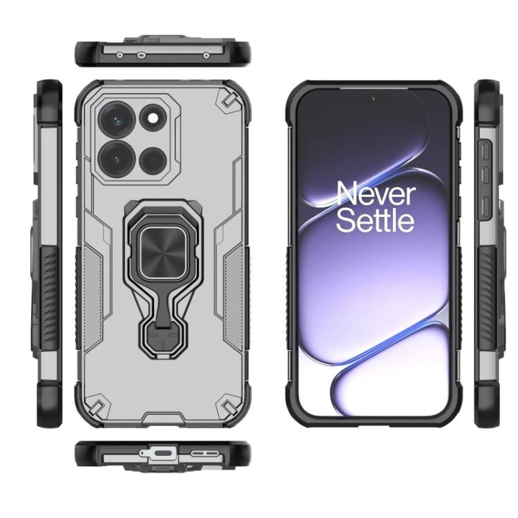 For OnePlus Turbo 6 5G WANLONFENG Metal Kickstand Phone Case with Screen Protector