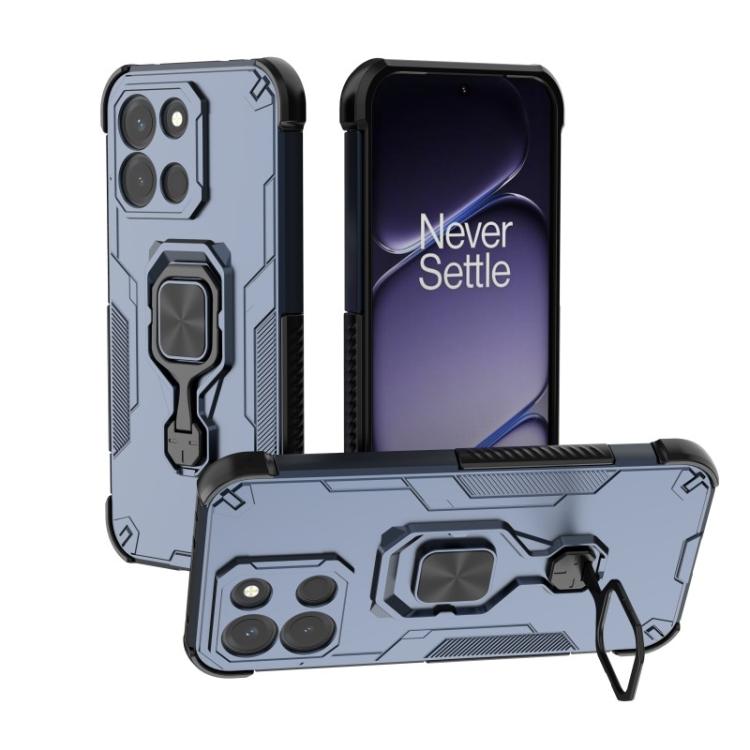For OnePlus Turbo 6 5G WANLONFENG Metal Kickstand Phone Case with Screen Protector