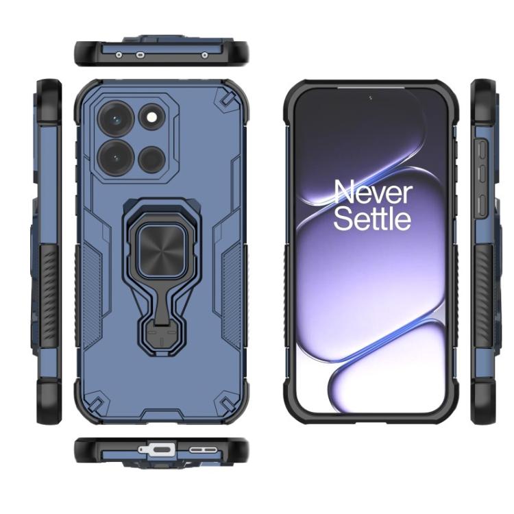 For OnePlus Turbo 6 5G WANLONFENG Metal Kickstand Phone Case with Screen Protector