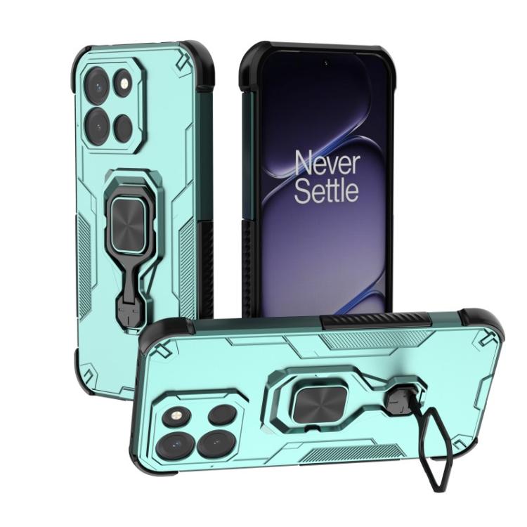 For OnePlus Turbo 6 5G WANLONFENG Metal Kickstand Phone Case with Screen Protector