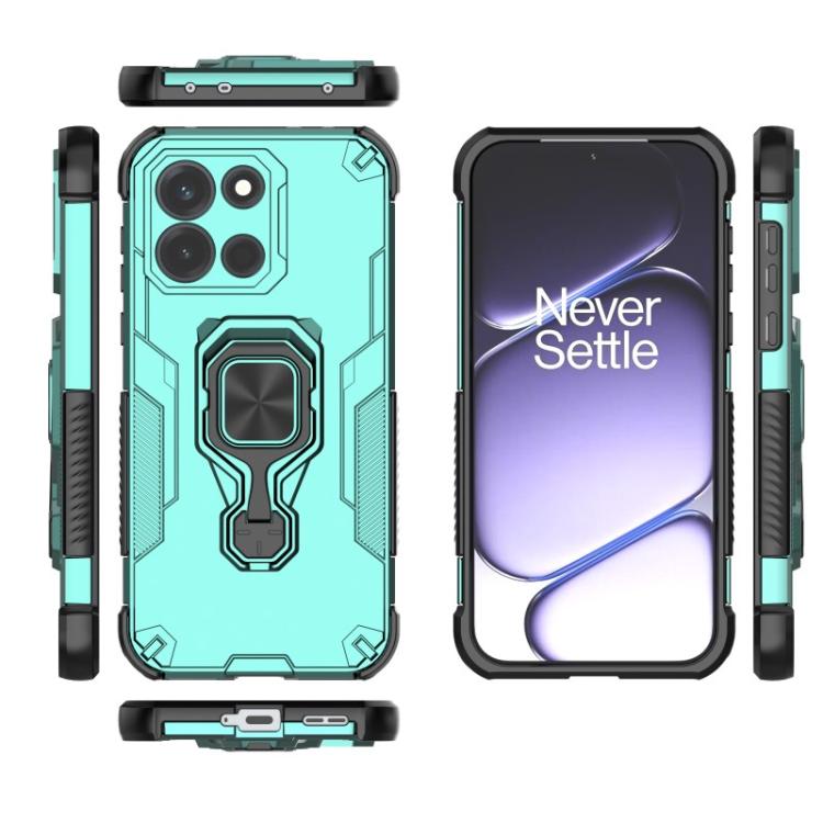 For OnePlus Turbo 6 5G WANLONFENG Metal Kickstand Phone Case with Screen Protector