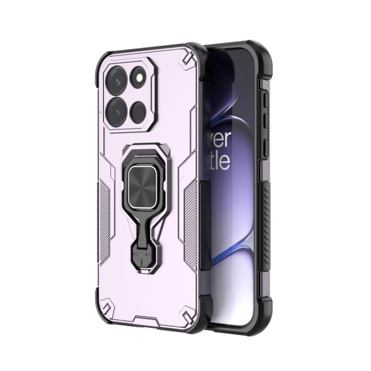 For OnePlus Turbo 6 5G WANLONFENG Metal Kickstand Phone Case with Screen Protector