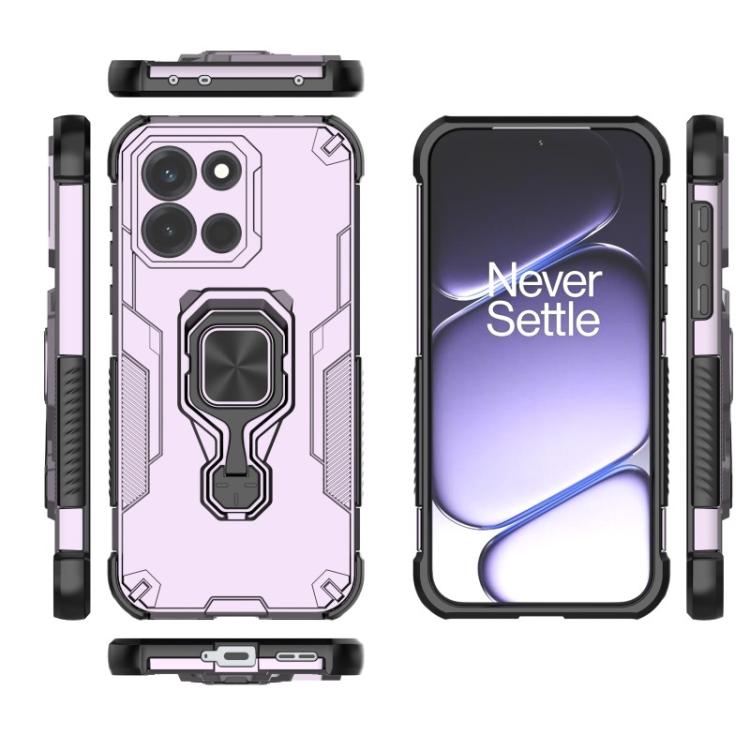 For OnePlus Turbo 6 5G WANLONFENG Metal Kickstand Phone Case with Screen Protector