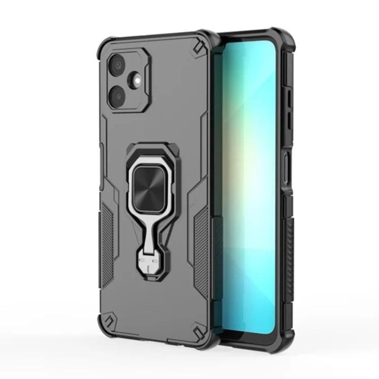 For Galaxy A06 4G WANLONFENG Metal Kickstand Phone Case with Screen Protector