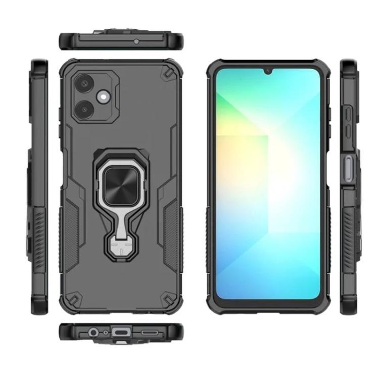 For Galaxy A06 4G WANLONFENG Metal Kickstand Phone Case with Screen Protector