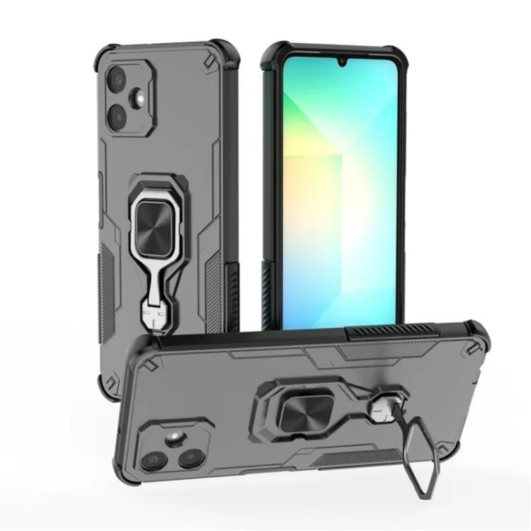 For Galaxy A06 4G WANLONFENG Metal Kickstand Phone Case with Screen Protector