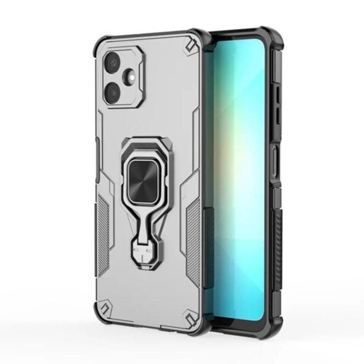 For Galaxy A06 4G WANLONFENG Metal Kickstand Phone Case with Screen Protector