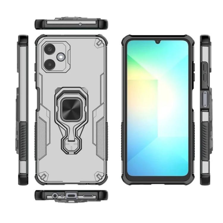For Galaxy A06 4G WANLONFENG Metal Kickstand Phone Case with Screen Protector