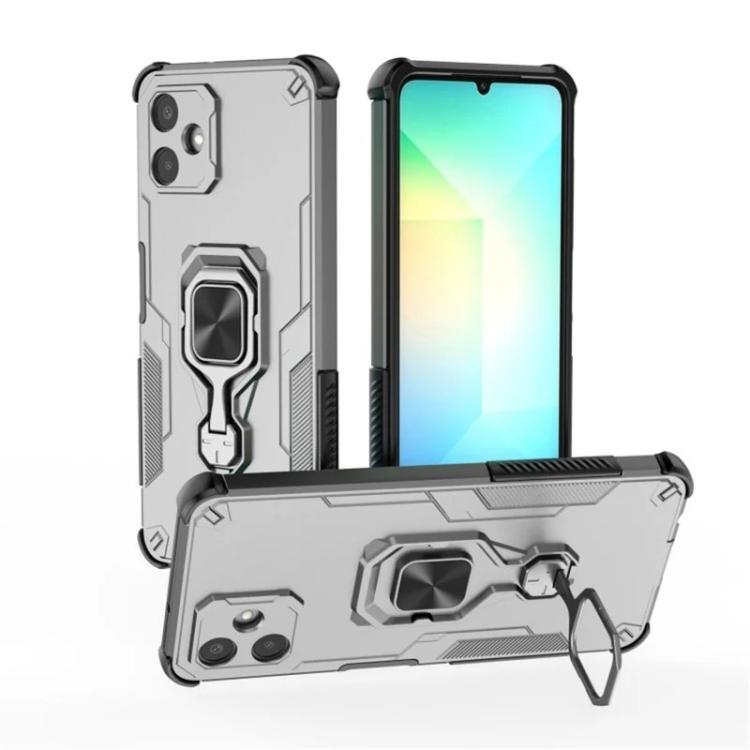 For Galaxy A06 4G WANLONFENG Metal Kickstand Phone Case with Screen Protector
