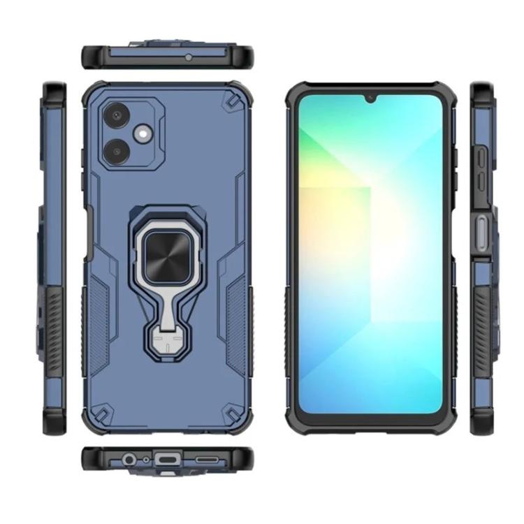 For Galaxy A06 4G WANLONFENG Metal Kickstand Phone Case with Screen Protector