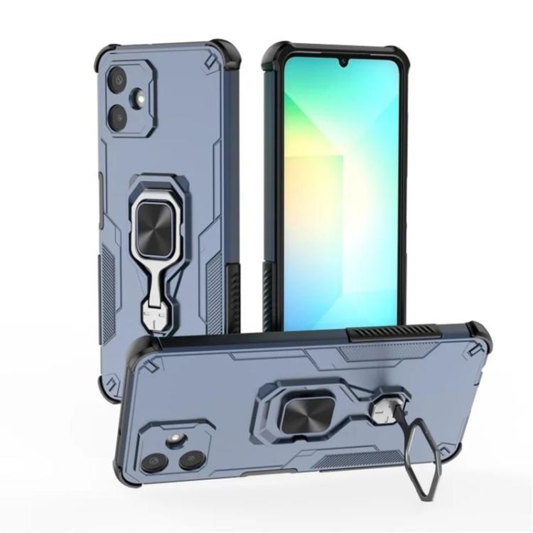 For Galaxy A06 4G WANLONFENG Metal Kickstand Phone Case with Screen Protector