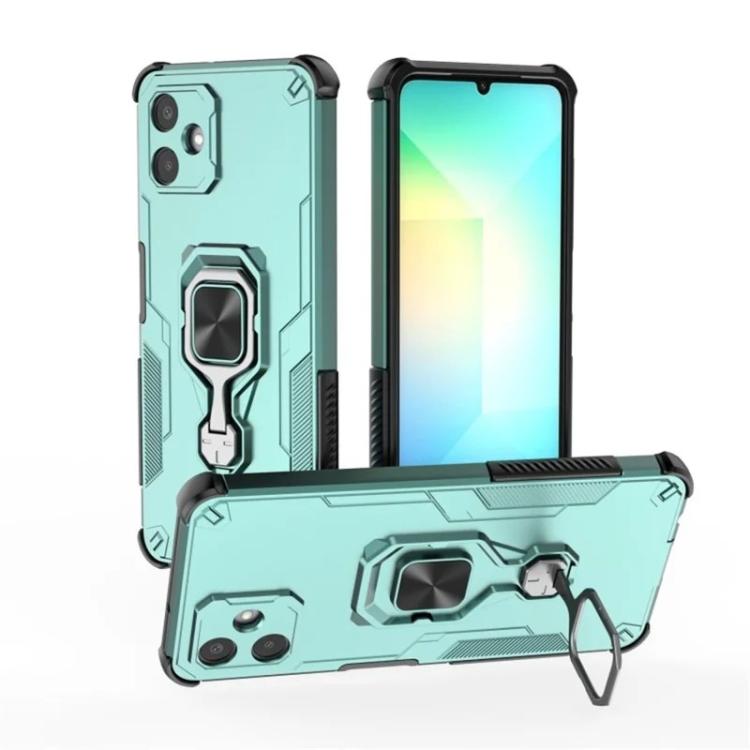 For Galaxy A06 4G WANLONFENG Metal Kickstand Phone Case with Screen Protector