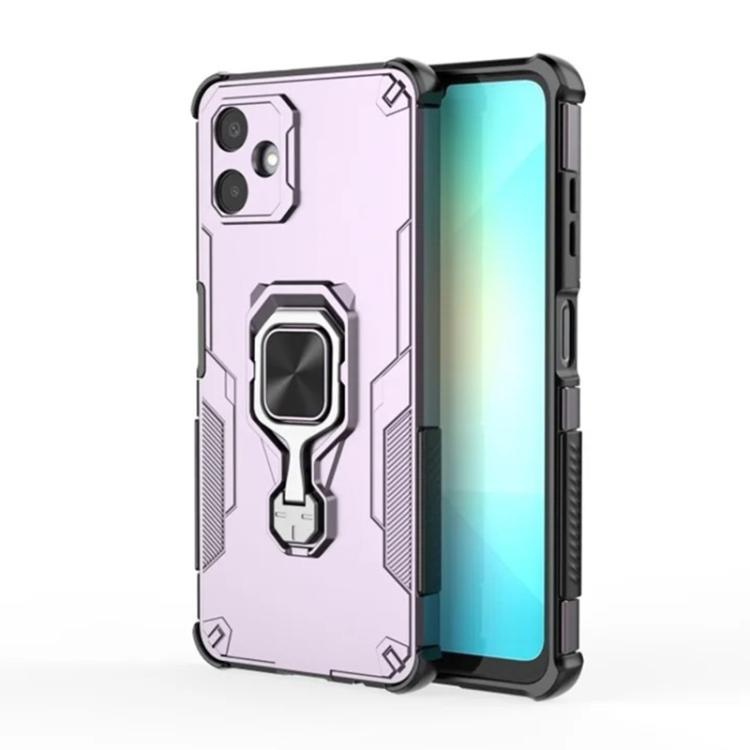 For Galaxy A06 4G WANLONFENG Metal Kickstand Phone Case with Screen Protector