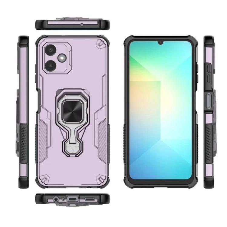 For Galaxy A06 4G WANLONFENG Metal Kickstand Phone Case with Screen Protector