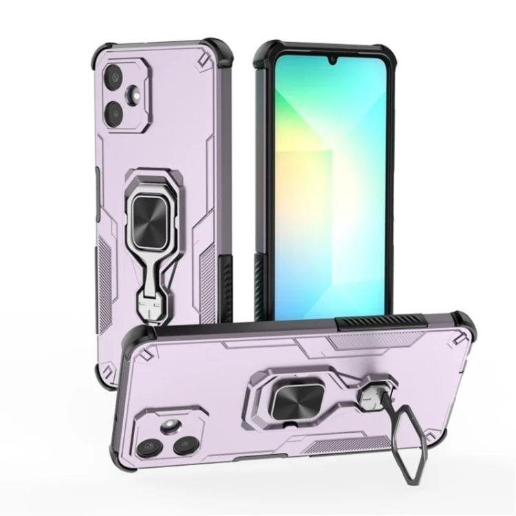 For Galaxy A06 4G WANLONFENG Metal Kickstand Phone Case with Screen Protector
