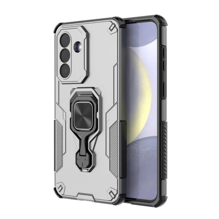 For Galaxy A26 5G WANLONFENG Metal Kickstand Phone Case with Screen Protector