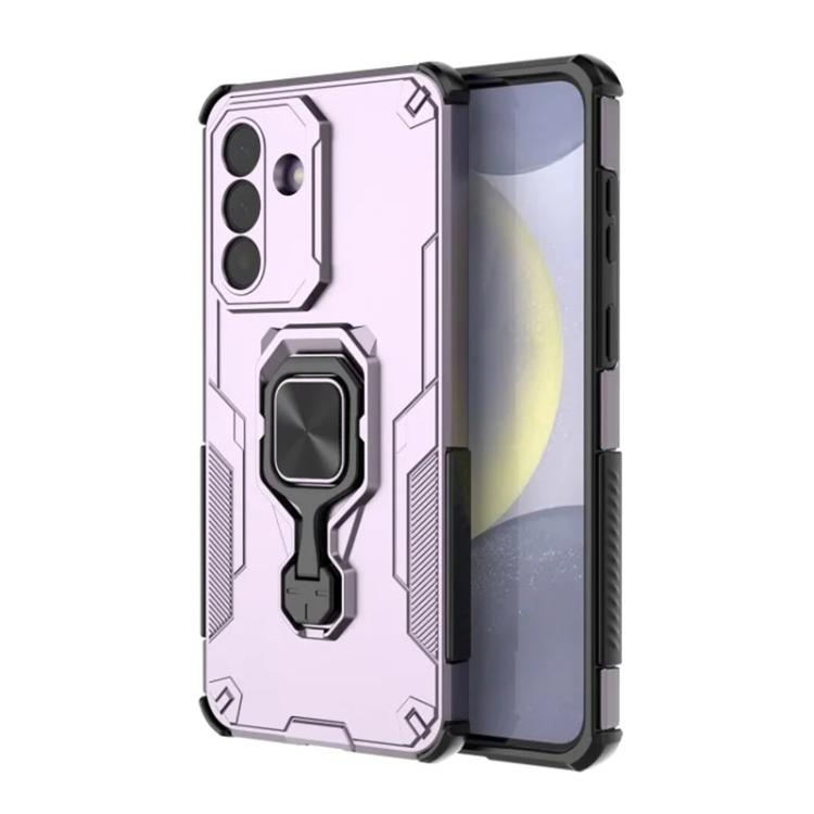 For Galaxy A26 5G WANLONFENG Metal Kickstand Phone Case with Screen Protector