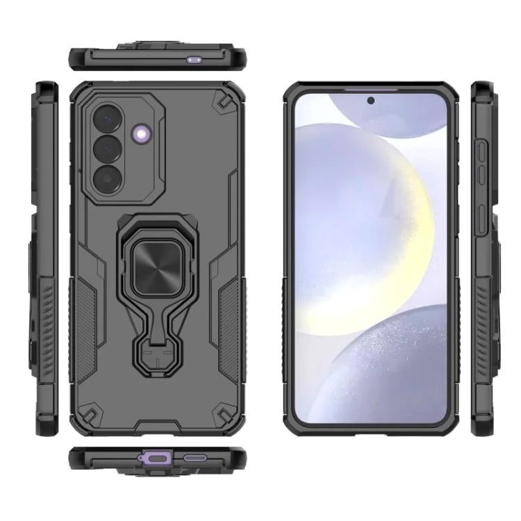 For Galaxy A35 5G WANLONFENG Metal Kickstand Phone Case with Screen Protector