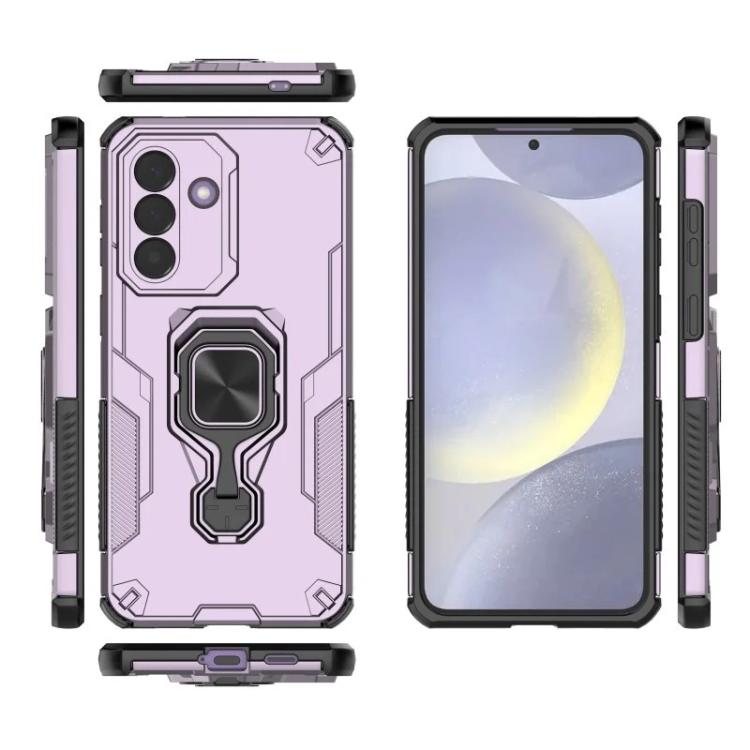 For Galaxy A35 5G WANLONFENG Metal Kickstand Phone Case with Screen Protector