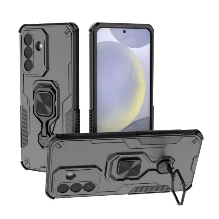 For Galaxy A37 5G WANLONFENG Metal Kickstand Phone Case with Screen Protector