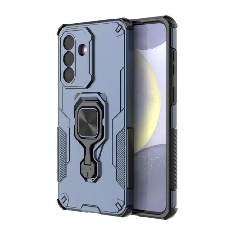 For Galaxy A37 5G WANLONFENG Metal Kickstand Phone Case with Screen Protector