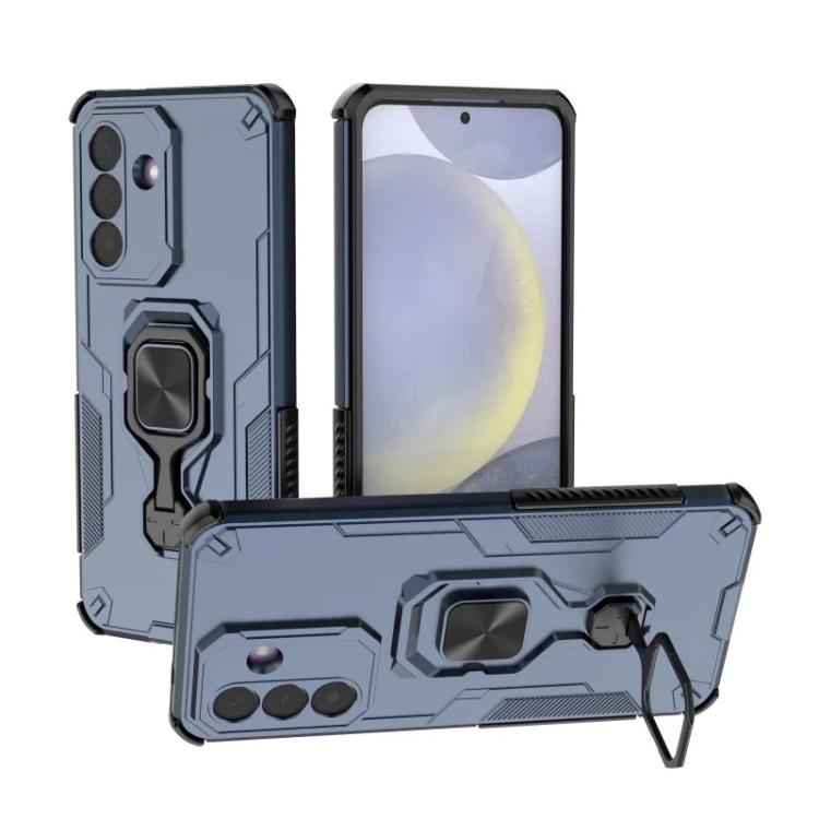 For Galaxy A37 5G WANLONFENG Metal Kickstand Phone Case with Screen Protector