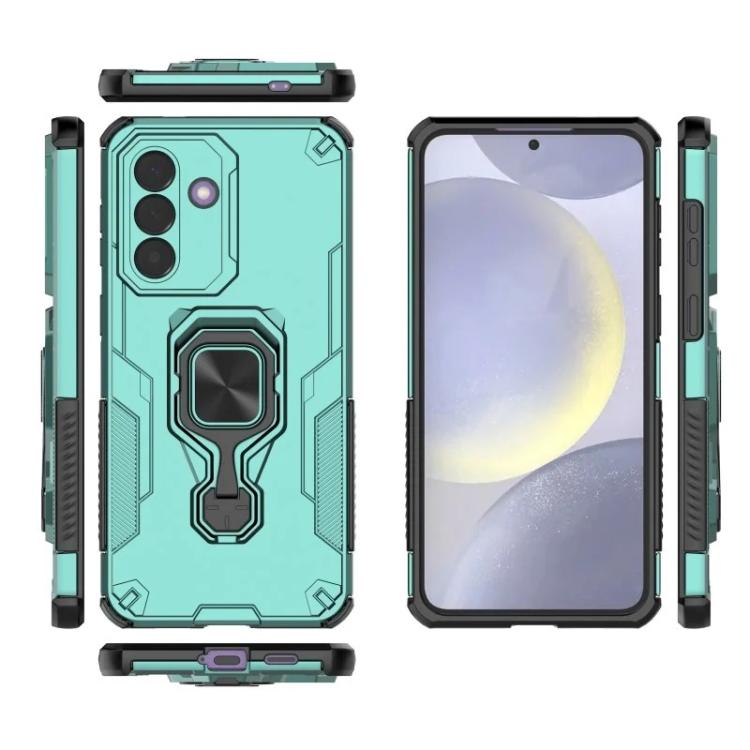 For Galaxy A55 5G WANLONFENG Metal Kickstand Phone Case with Screen Protector