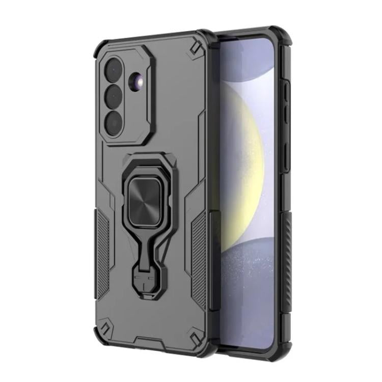 For Galaxy A56 5G WANLONFENG Metal Kickstand Phone Case with Screen Protector