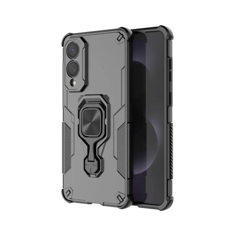 For Galaxy S25 Edge 5G WANLONFENG Metal Kickstand Phone Case with Screen Protector