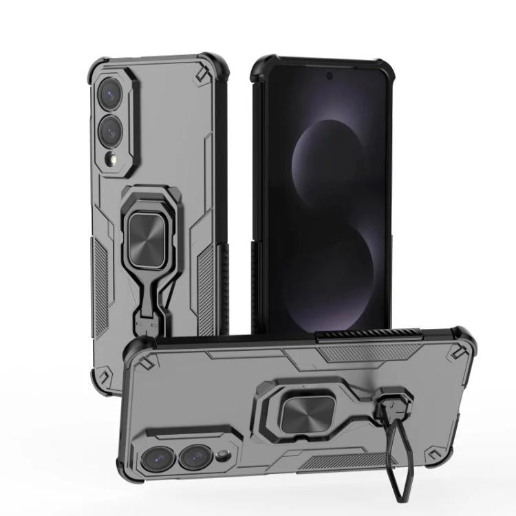 For Galaxy S25 Edge 5G WANLONFENG Metal Kickstand Phone Case with Screen Protector