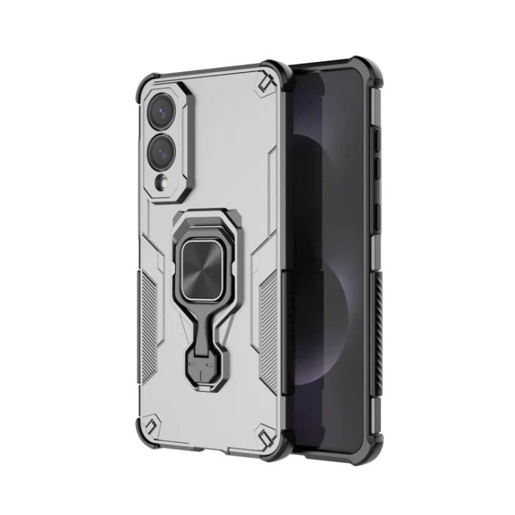 For Galaxy S25 Edge 5G WANLONFENG Metal Kickstand Phone Case with Screen Protector