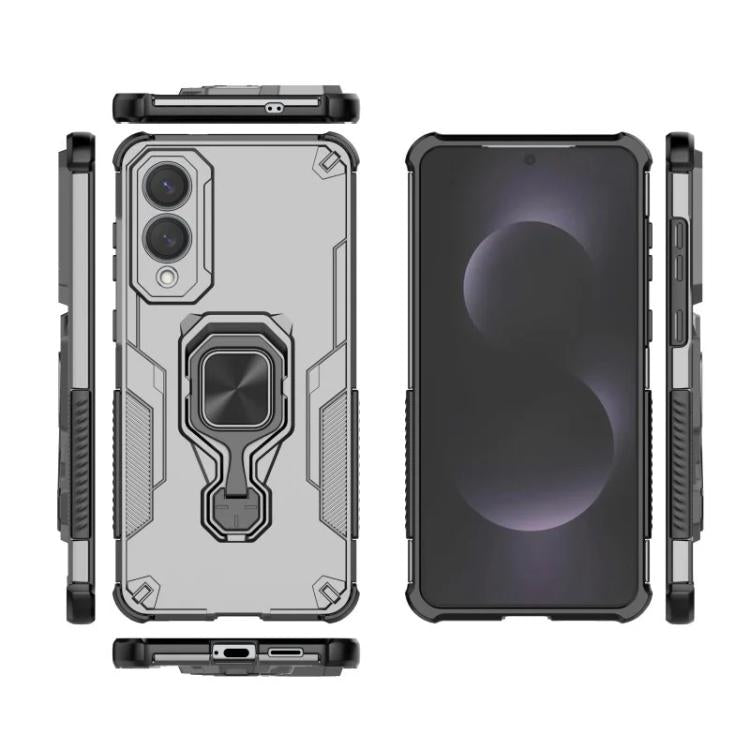 For Galaxy S25 Edge 5G WANLONFENG Metal Kickstand Phone Case with Screen Protector