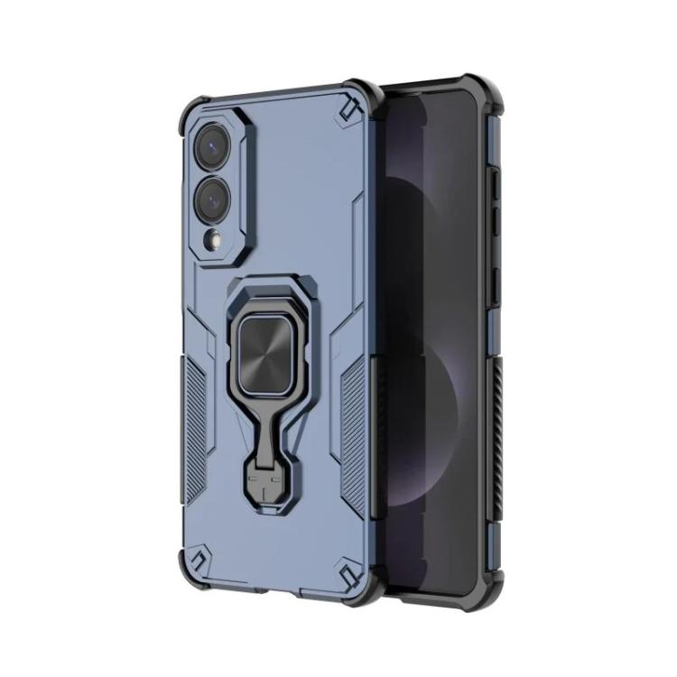 For Galaxy S25 Edge 5G WANLONFENG Metal Kickstand Phone Case with Screen Protector