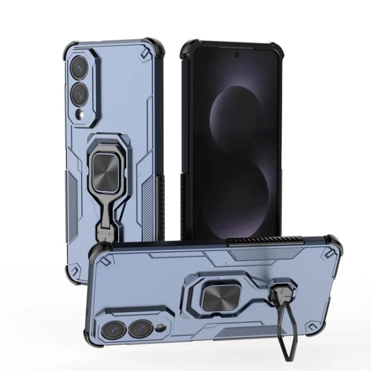 For Galaxy S25 Edge 5G WANLONFENG Metal Kickstand Phone Case with Screen Protector