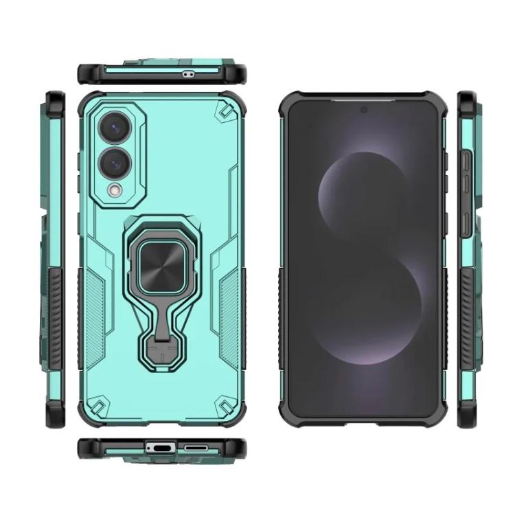 For Galaxy S25 Edge 5G WANLONFENG Metal Kickstand Phone Case with Screen Protector