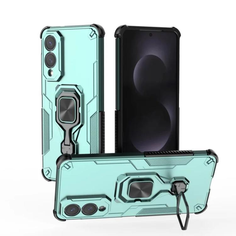 For Galaxy S25 Edge 5G WANLONFENG Metal Kickstand Phone Case with Screen Protector