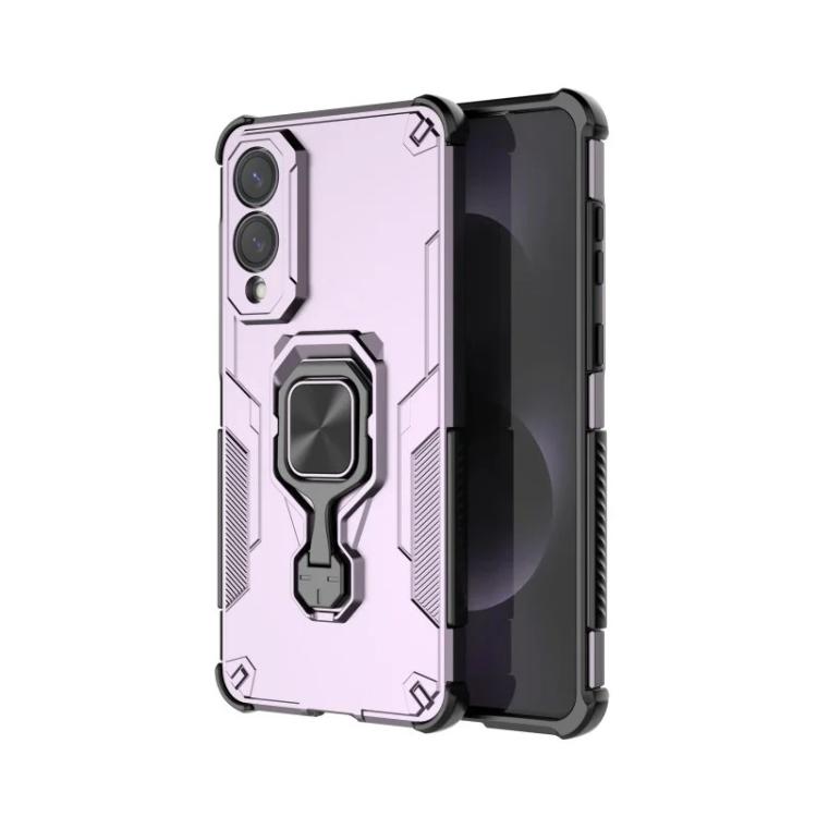 For Galaxy S25 Edge 5G WANLONFENG Metal Kickstand Phone Case with Screen Protector