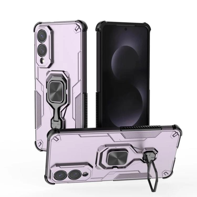 For Galaxy S25 Edge 5G WANLONFENG Metal Kickstand Phone Case with Screen Protector