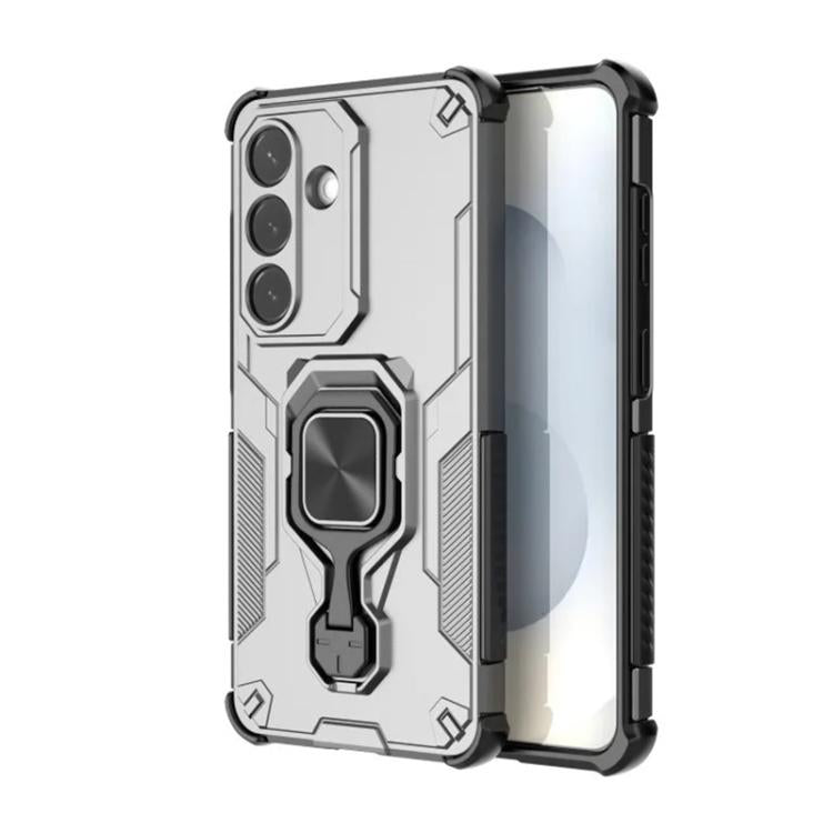 For Galaxy S26 5G WANLONFENG Metal Kickstand Phone Case with Screen Protector