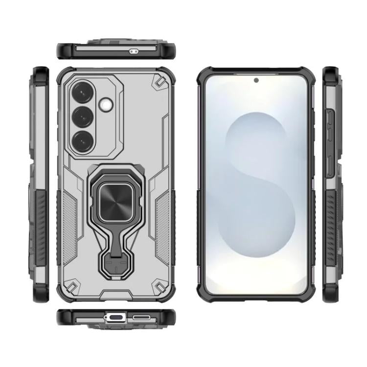 For Galaxy S26 5G WANLONFENG Metal Kickstand Phone Case with Screen Protector
