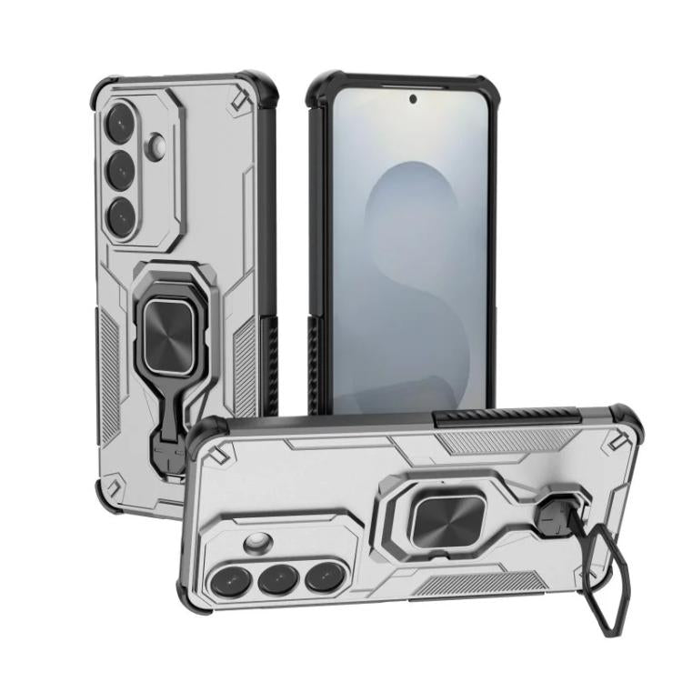 For Galaxy S26 5G WANLONFENG Metal Kickstand Phone Case with Screen Protector