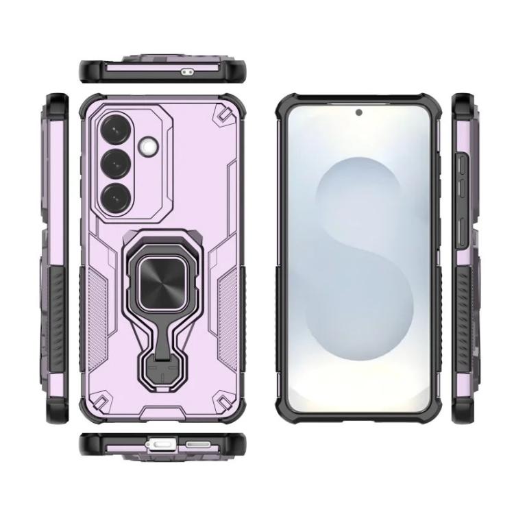 For Galaxy S26 5G WANLONFENG Metal Kickstand Phone Case with Screen Protector