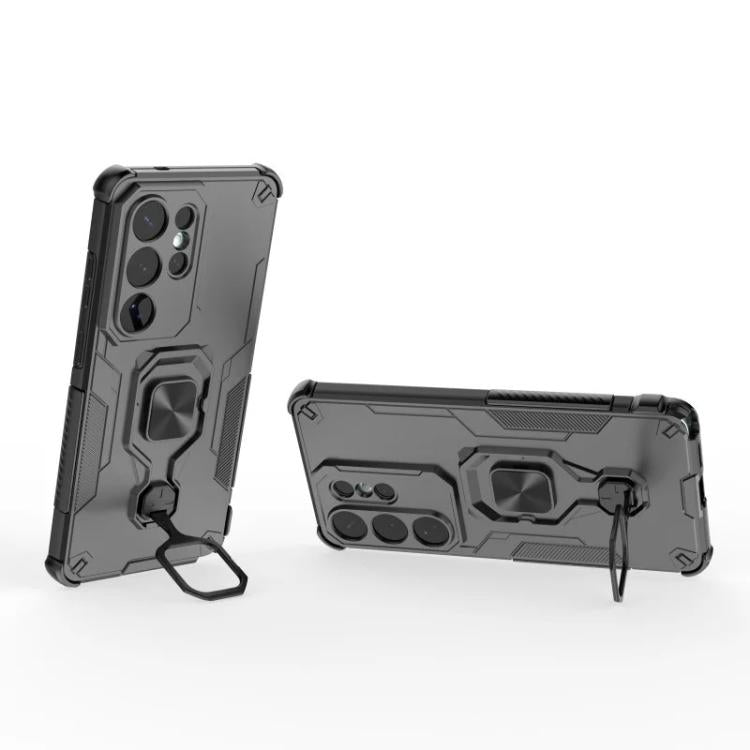 For Galaxy S26 Ultra 5G WANLONFENG Metal Kickstand Phone Case with Screen Protector