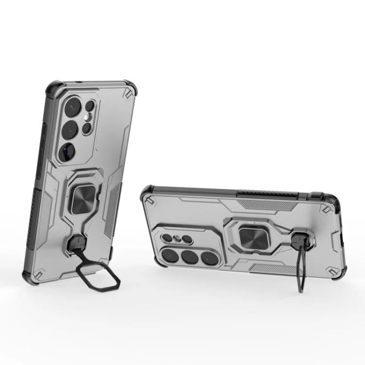 For Galaxy S26 Ultra 5G WANLONFENG Metal Kickstand Phone Case with Screen Protector